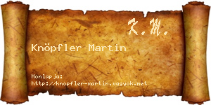 Knöpfler Martin névjegykártya